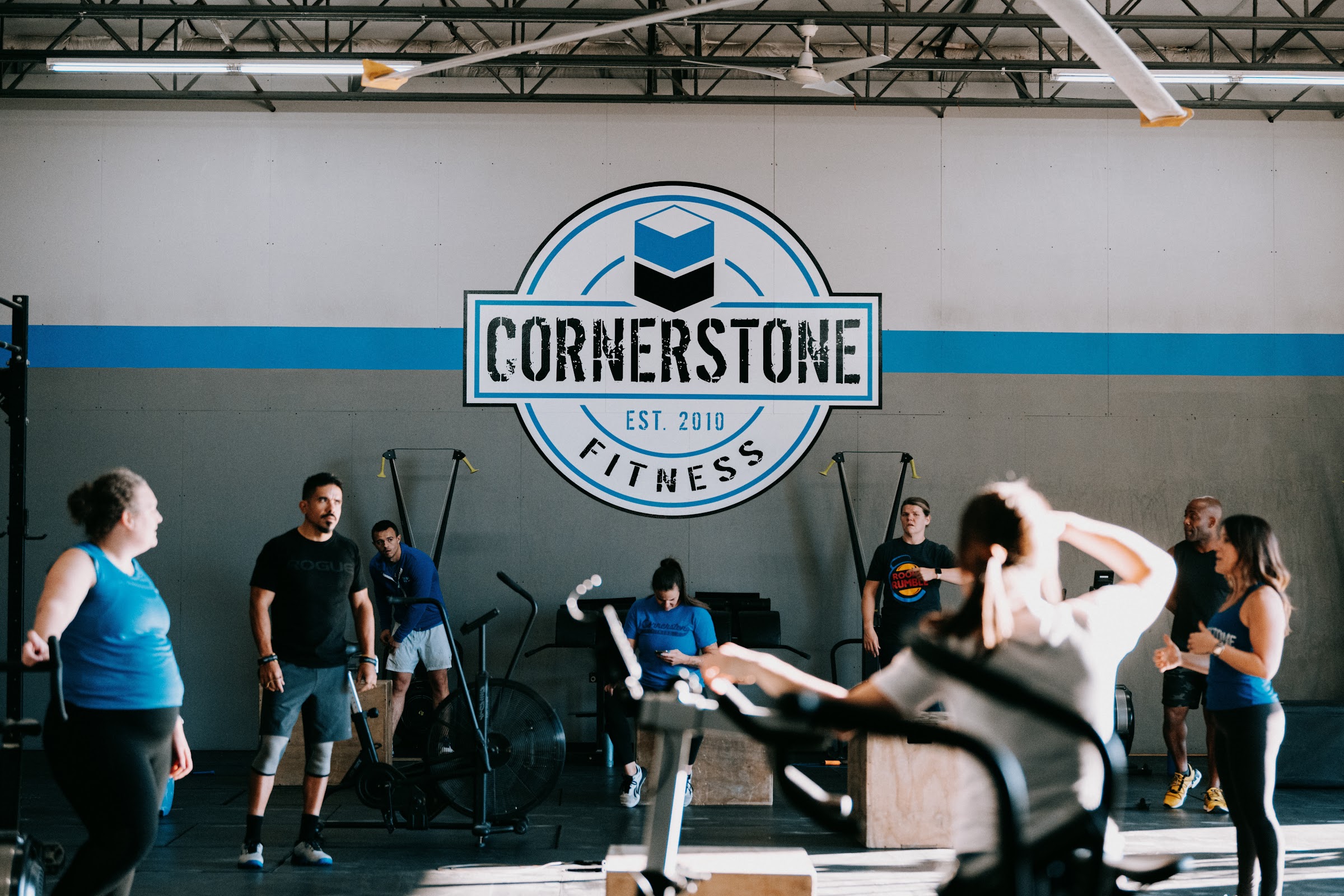 Members training inside Cornerstone Fitness