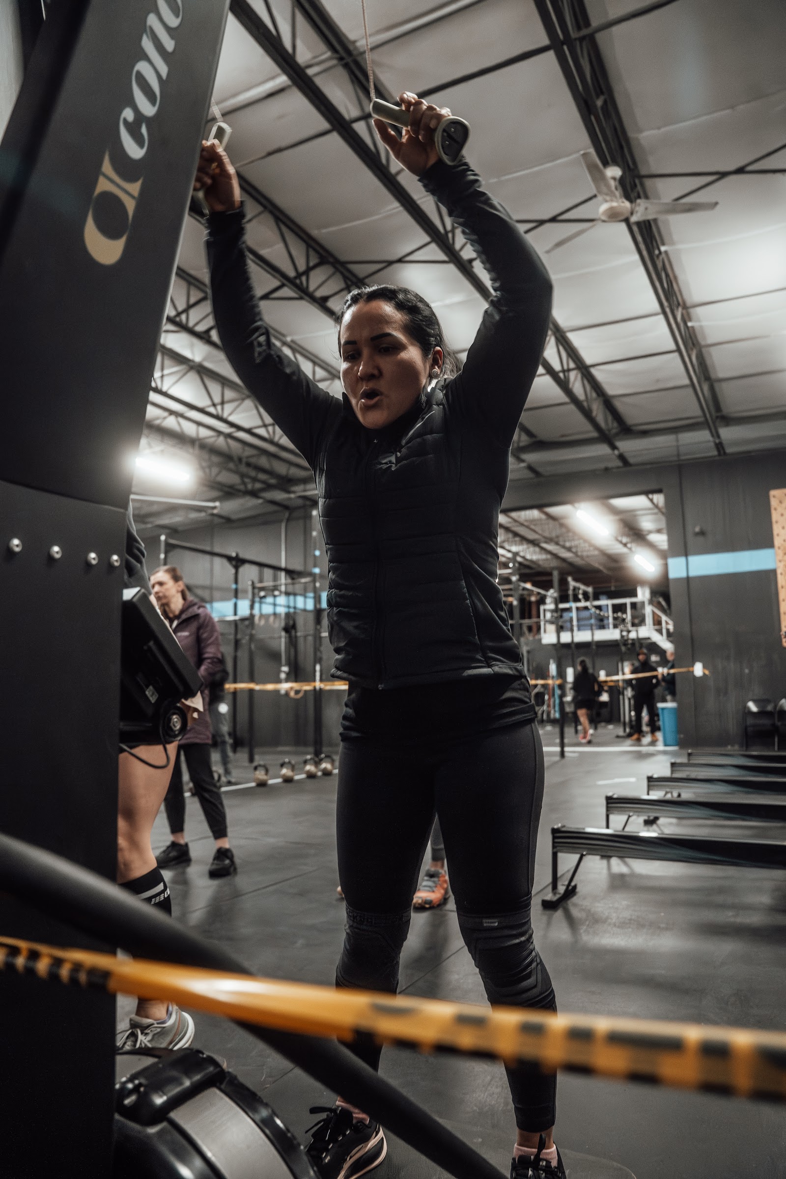 Athlete pulling on the SkiErg